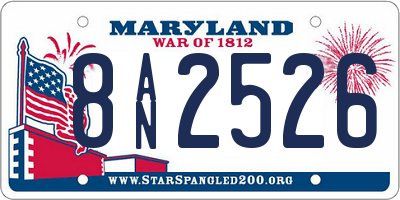 MD license plate 8AN2526