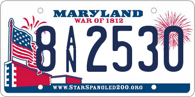 MD license plate 8AN2530