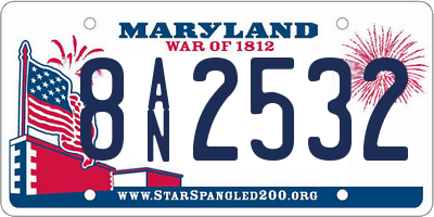 MD license plate 8AN2532