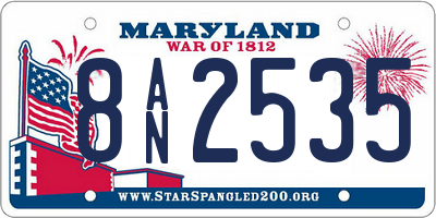 MD license plate 8AN2535