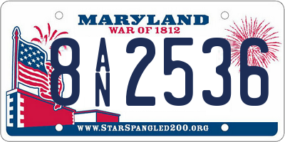 MD license plate 8AN2536