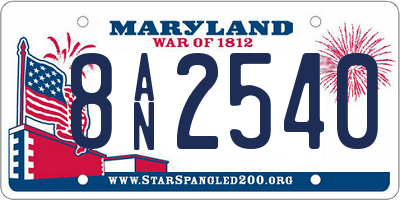 MD license plate 8AN2540