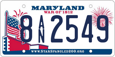 MD license plate 8AN2549
