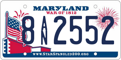 MD license plate 8AN2552