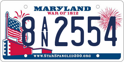 MD license plate 8AN2554