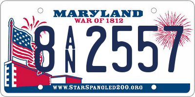 MD license plate 8AN2557