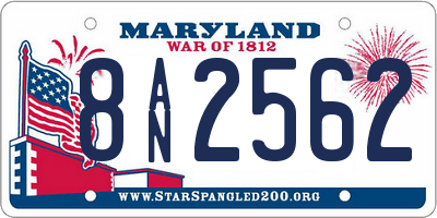MD license plate 8AN2562