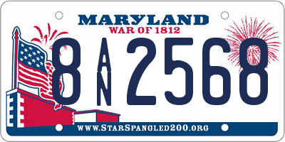 MD license plate 8AN2568