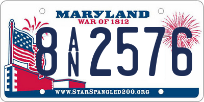 MD license plate 8AN2576
