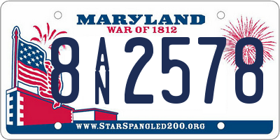 MD license plate 8AN2578