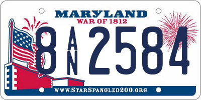 MD license plate 8AN2584