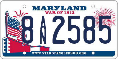 MD license plate 8AN2585