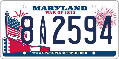 MD license plate 8AN2594