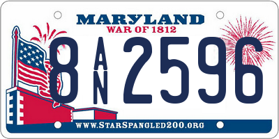 MD license plate 8AN2596