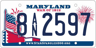 MD license plate 8AN2597