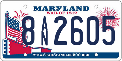 MD license plate 8AN2605