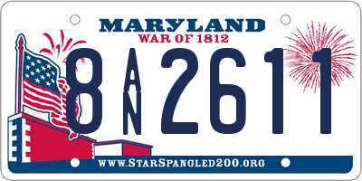 MD license plate 8AN2611