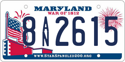 MD license plate 8AN2615