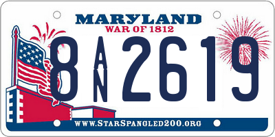 MD license plate 8AN2619