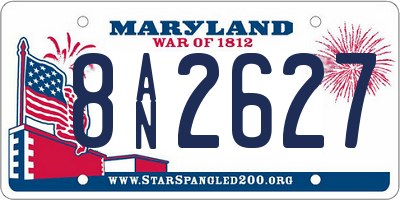 MD license plate 8AN2627