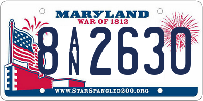 MD license plate 8AN2630