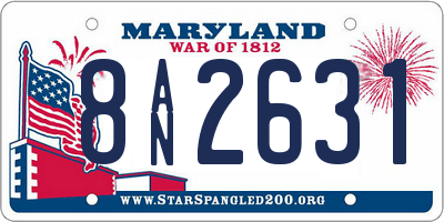 MD license plate 8AN2631