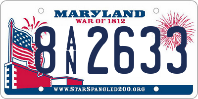 MD license plate 8AN2633