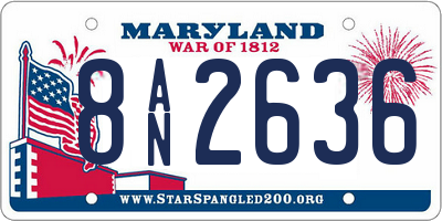 MD license plate 8AN2636