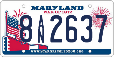MD license plate 8AN2637