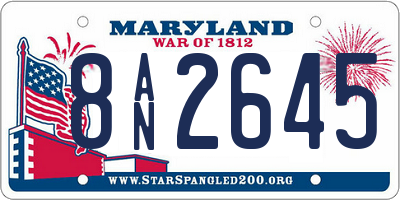 MD license plate 8AN2645
