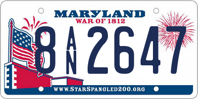 MD license plate 8AN2647