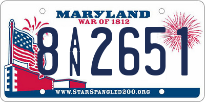 MD license plate 8AN2651