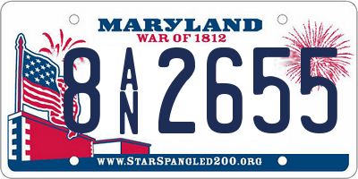 MD license plate 8AN2655