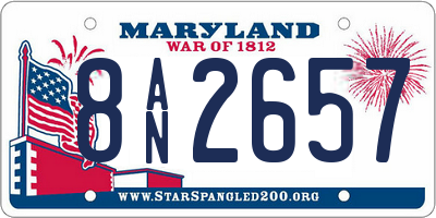 MD license plate 8AN2657