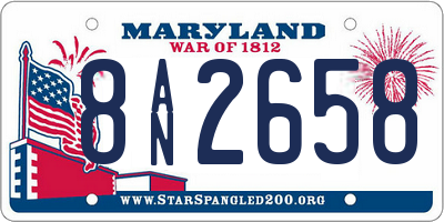 MD license plate 8AN2658