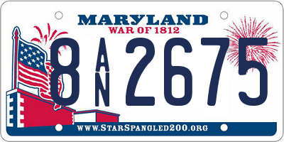 MD license plate 8AN2675