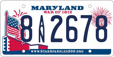 MD license plate 8AN2678