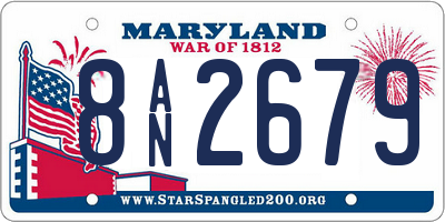 MD license plate 8AN2679