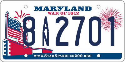 MD license plate 8AN2701