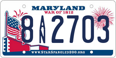 MD license plate 8AN2703