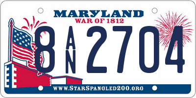 MD license plate 8AN2704