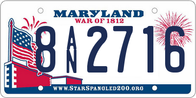 MD license plate 8AN2716