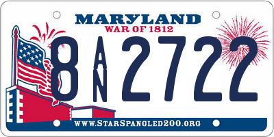 MD license plate 8AN2722