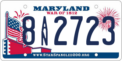 MD license plate 8AN2723