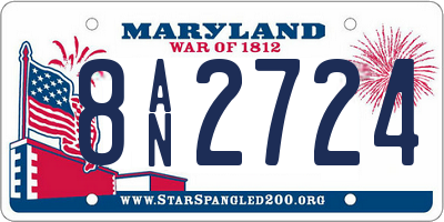 MD license plate 8AN2724