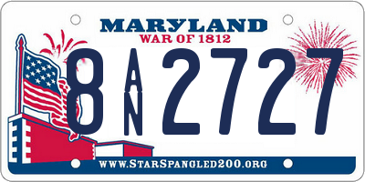 MD license plate 8AN2727