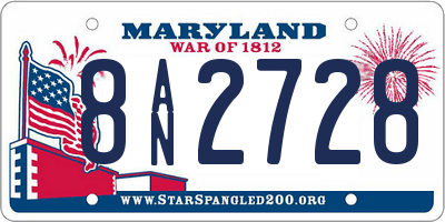 MD license plate 8AN2728