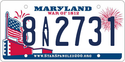 MD license plate 8AN2731