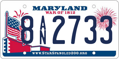 MD license plate 8AN2733