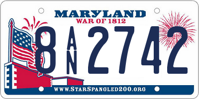 MD license plate 8AN2742